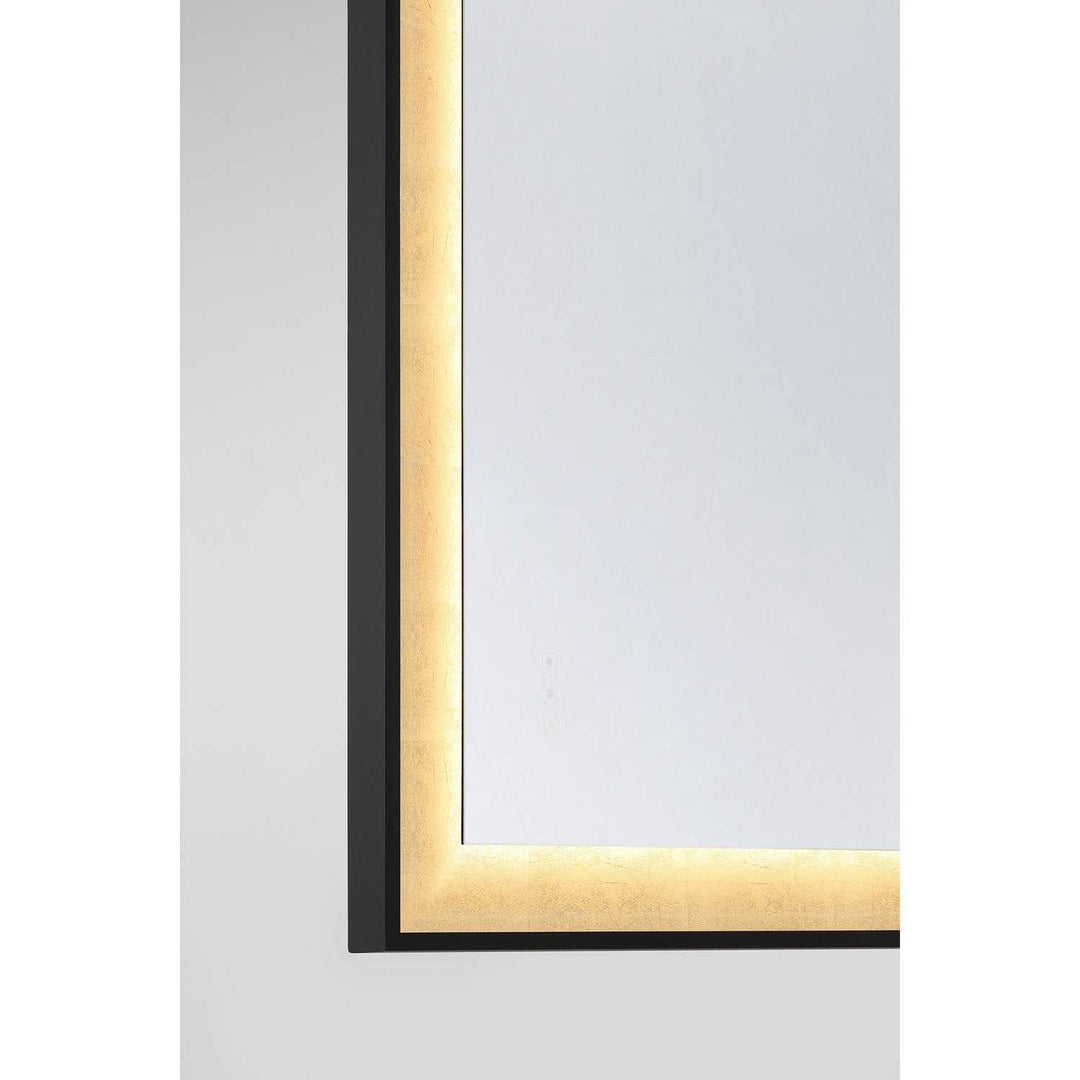 Corvalis LED Mirror in Sand Black and Gold Leaf Savoy House