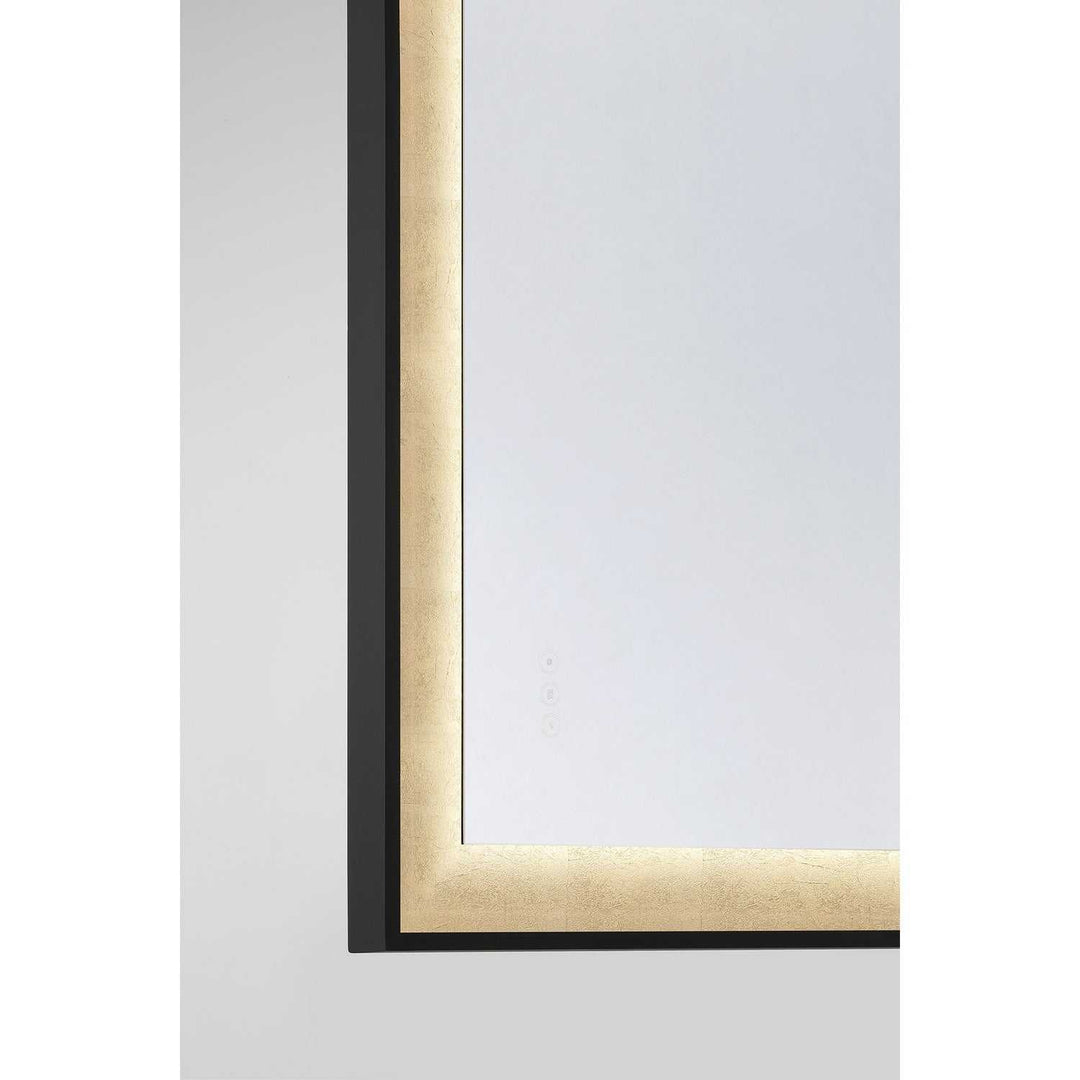 Corvalis LED Mirror in Sand Black and Gold Leaf Savoy House