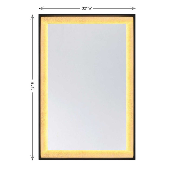 Corvalis LED Mirror in Sand Black and Gold Leaf Savoy House