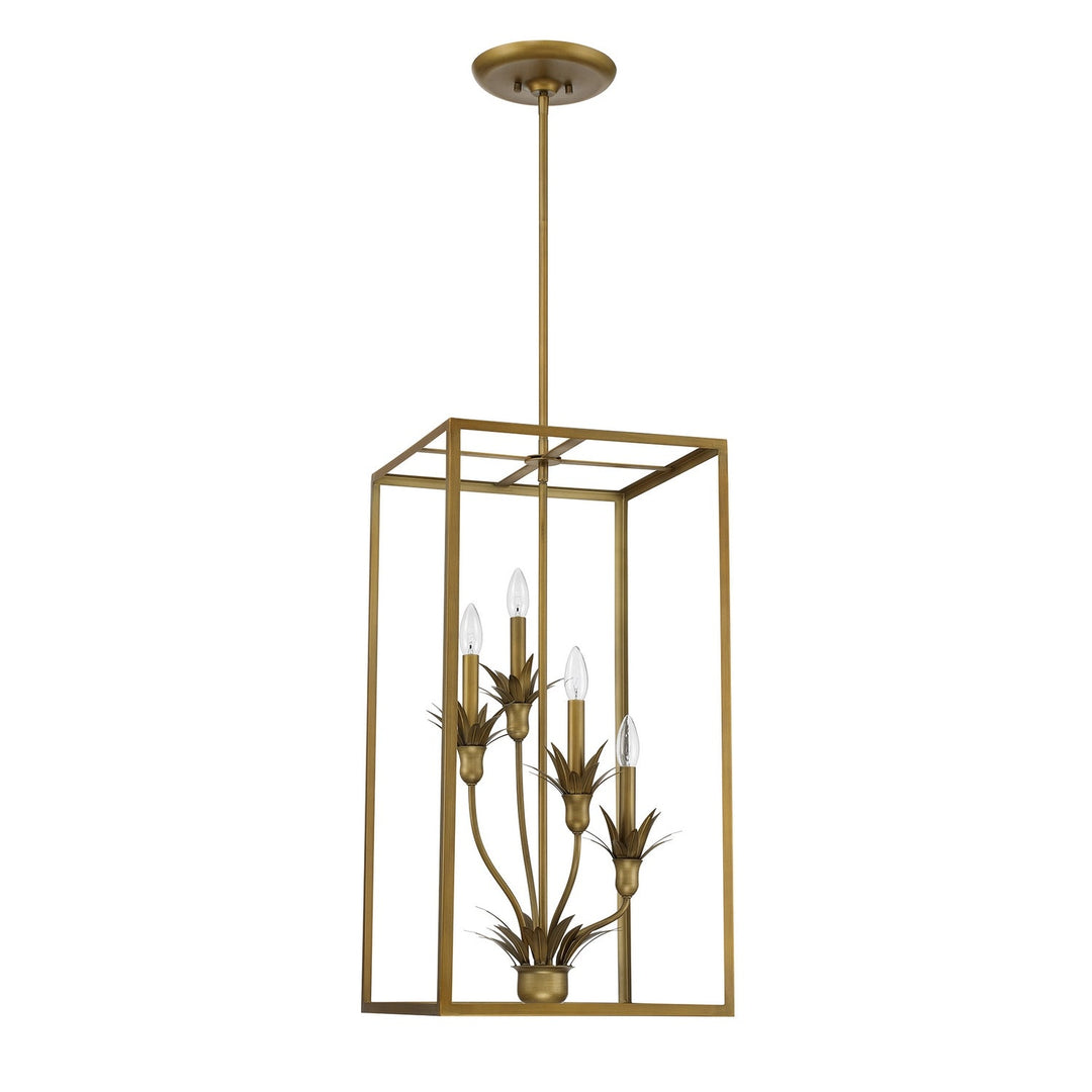 Strathmore Four Light Pendant in Antique Patina Savoy House