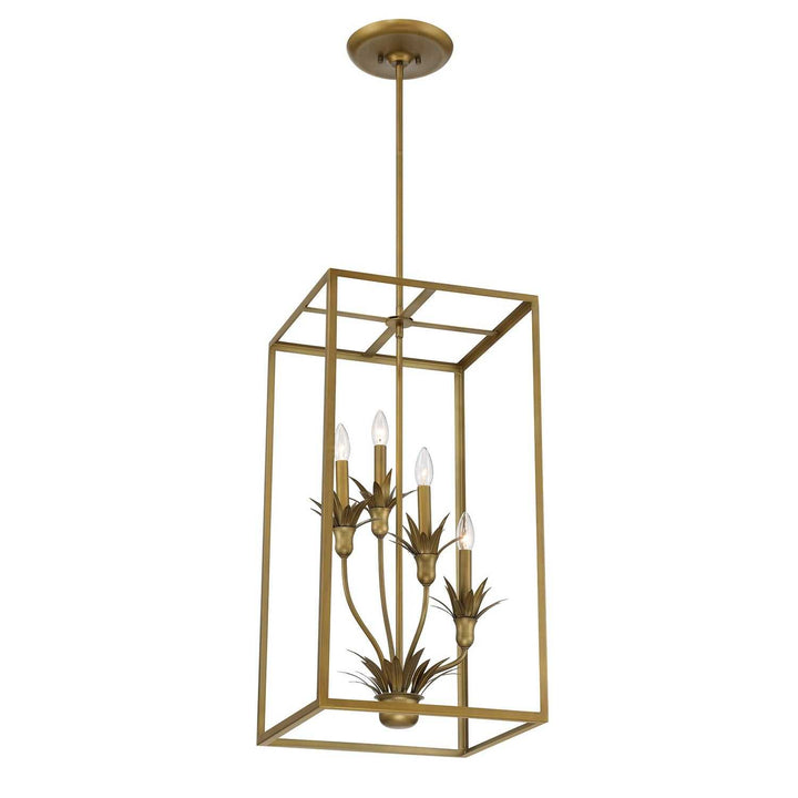 Strathmore Four Light Pendant in Antique Patina Savoy House
