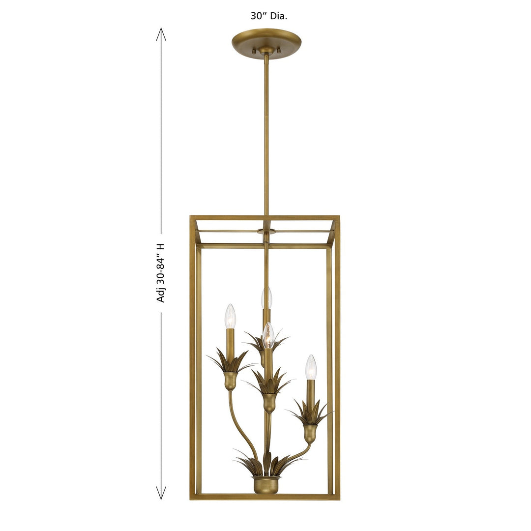 Strathmore Four Light Pendant in Antique Patina Savoy House
