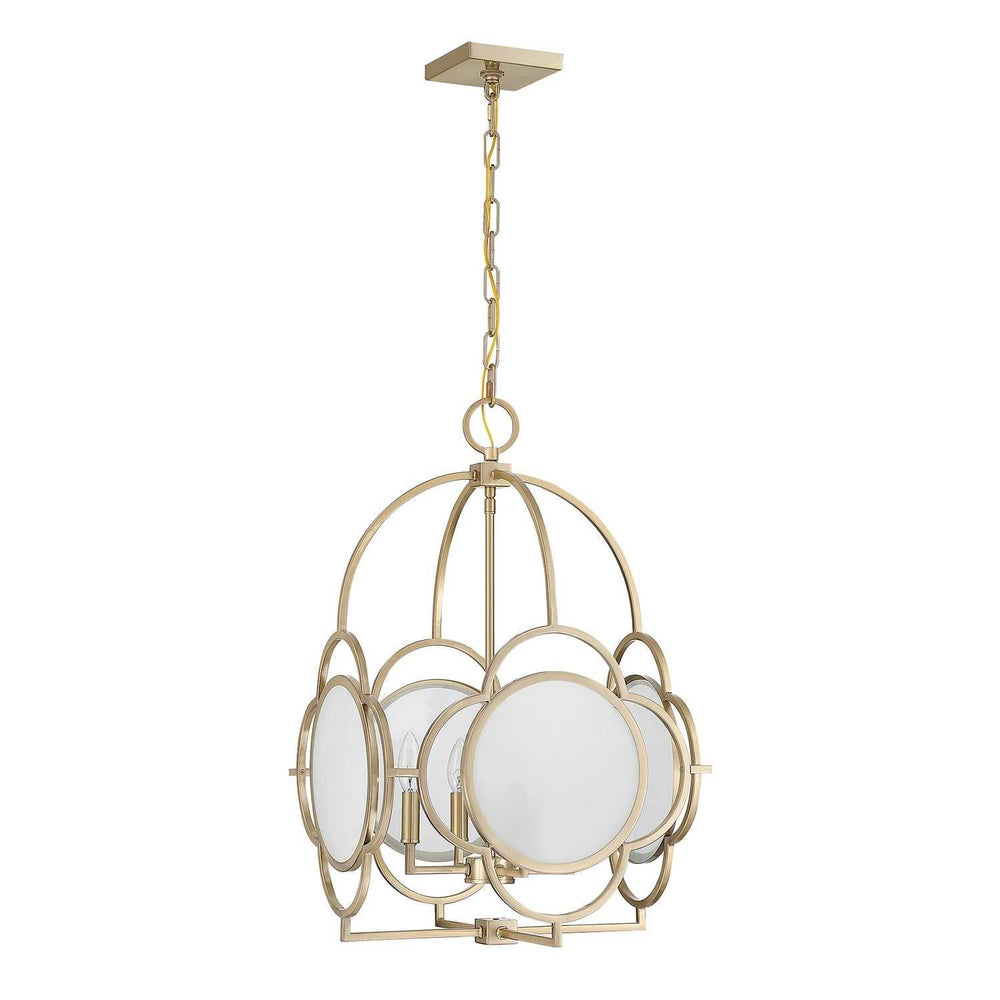 Damen Four Light Pendant in Noble Brass Savoy House