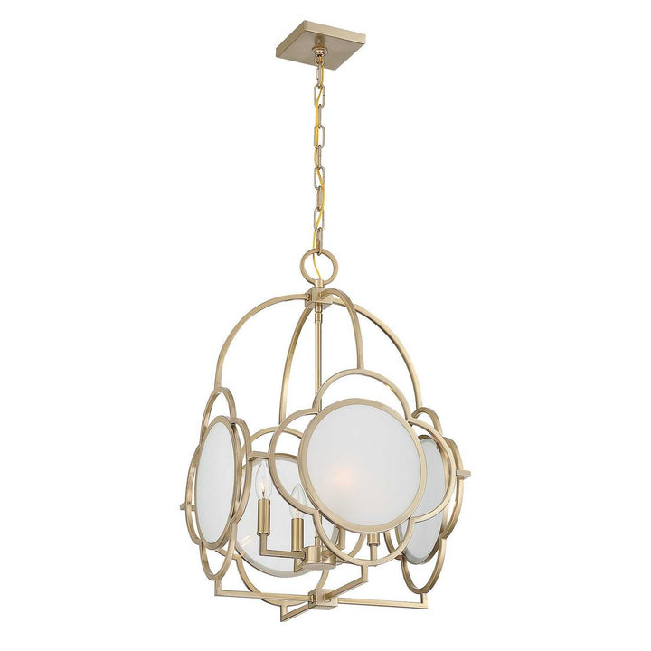 Damen Four Light Pendant in Noble Brass Savoy House