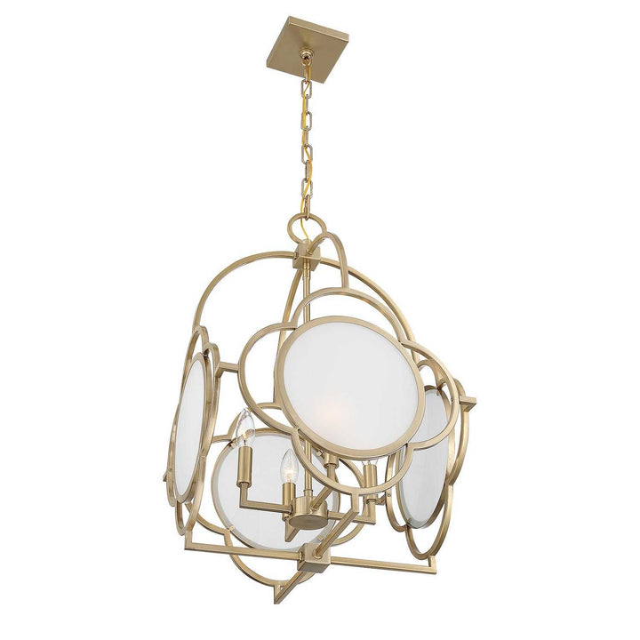 Damen Four Light Pendant in Noble Brass Savoy House