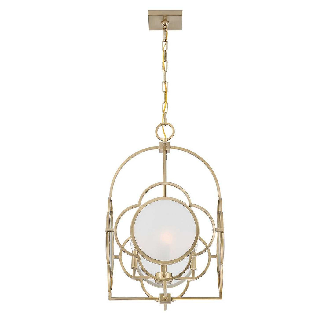 Damen Four Light Pendant in Noble Brass Savoy House