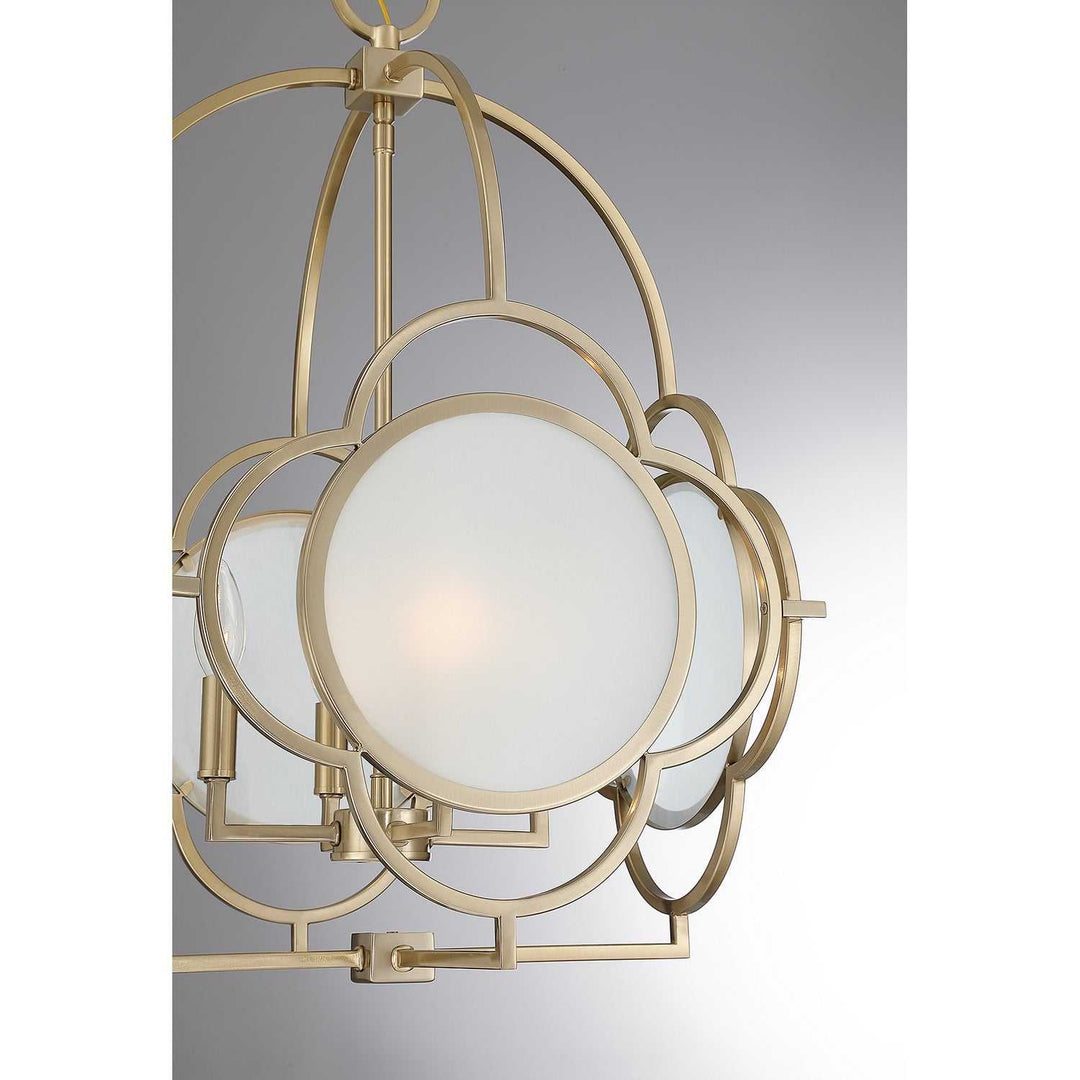 Damen Four Light Pendant in Noble Brass Savoy House