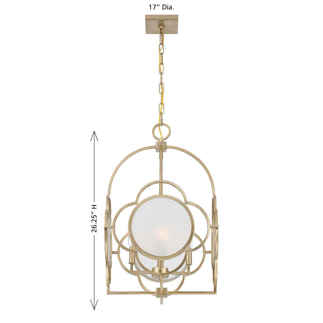 Damen Four Light Pendant in Noble Brass Savoy House
