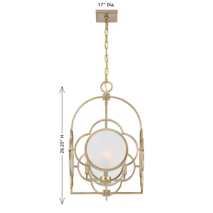 Damen Four Light Pendant in Noble Brass Savoy House