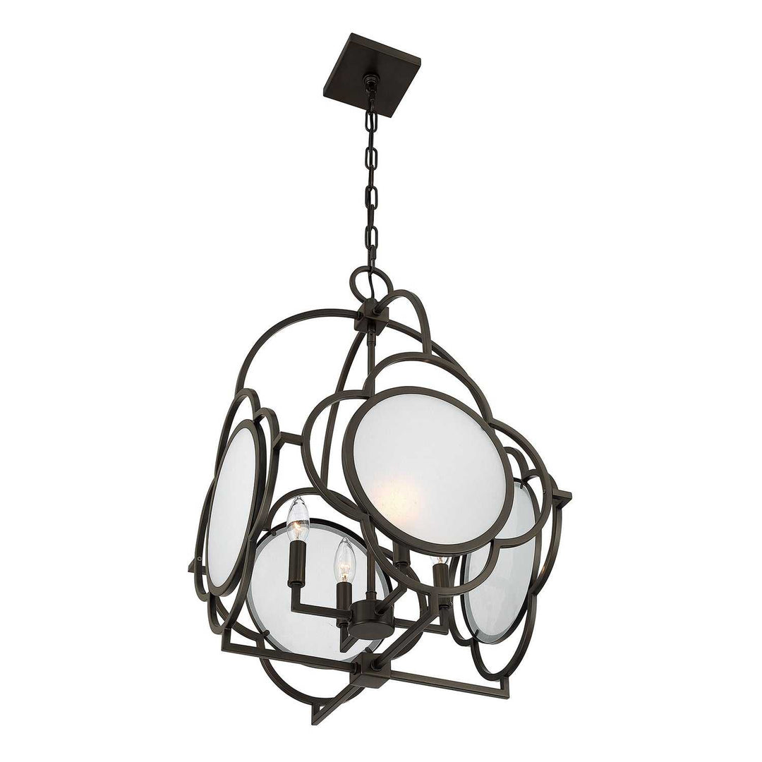 Damen Four Light Pendant in Mediterranean Bronze Savoy House