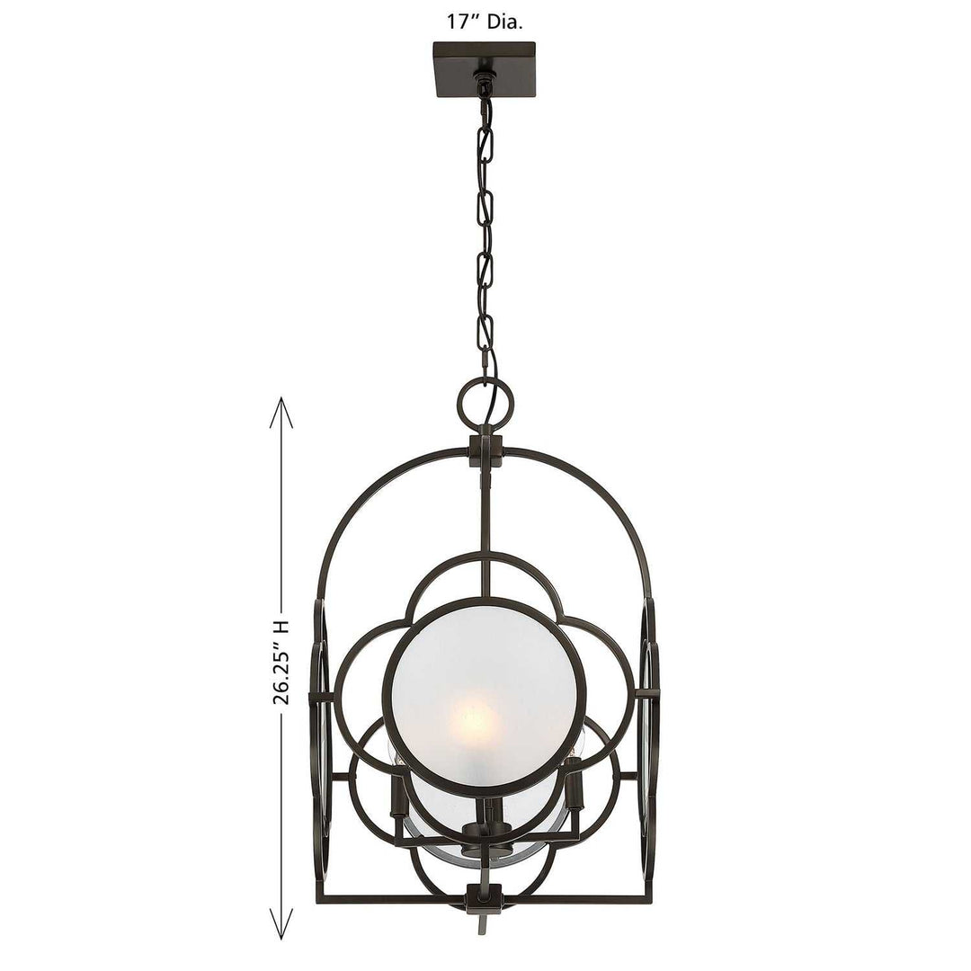 Damen Four Light Pendant in Mediterranean Bronze Savoy House
