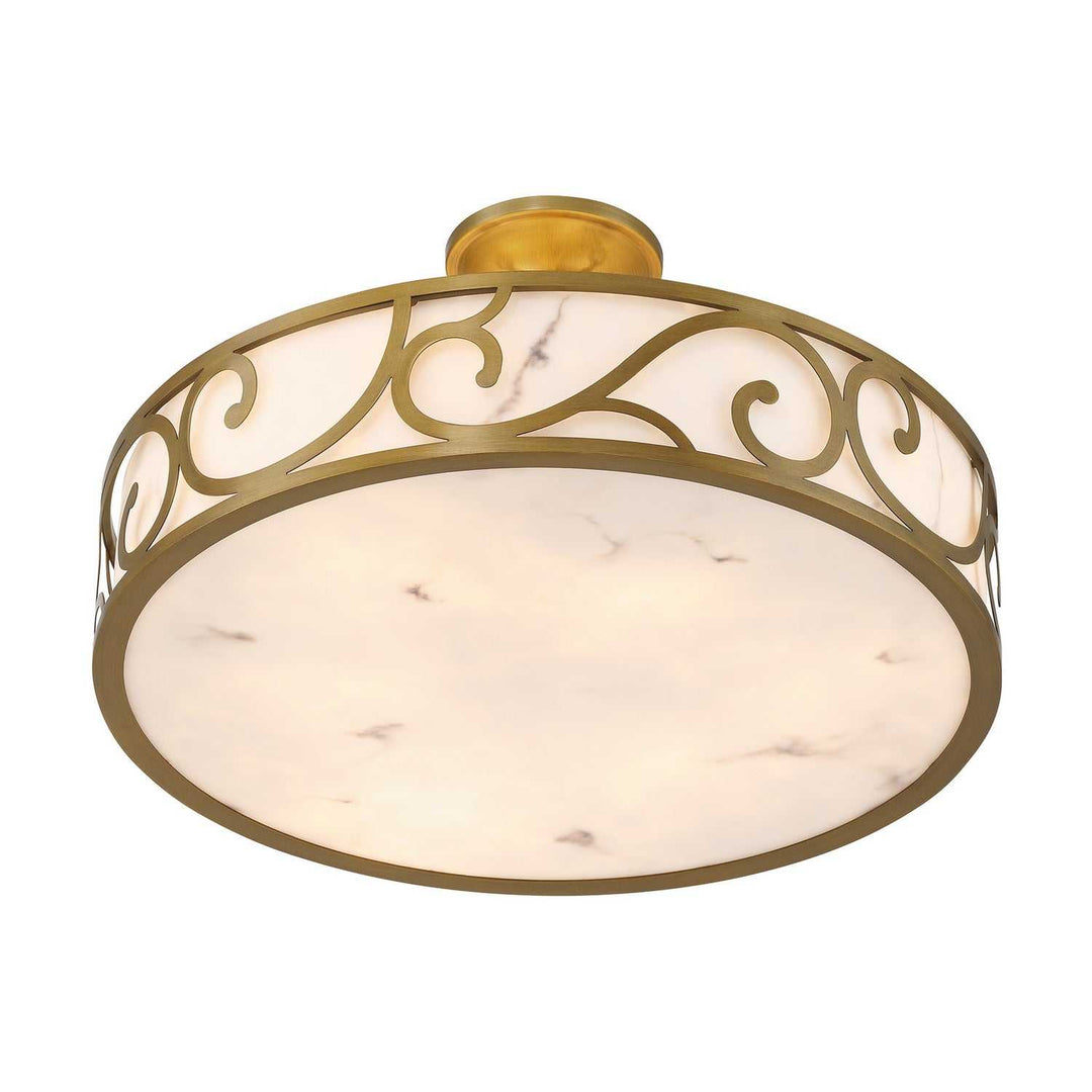 Halstead Six Light Semi-Flush Mount in Antique Patina Savoy House