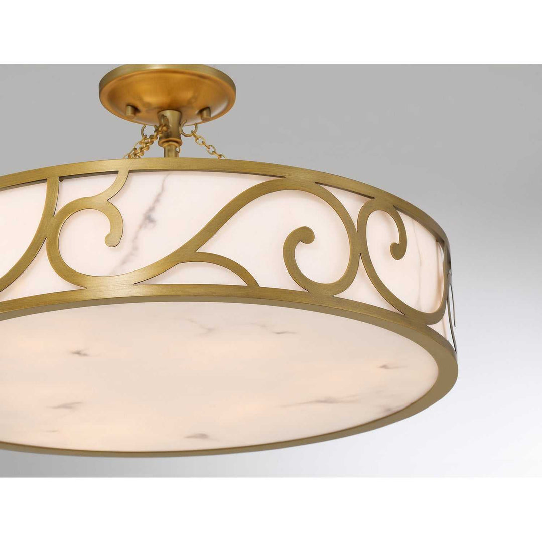 Halstead Six Light Semi-Flush Mount in Antique Patina Savoy House