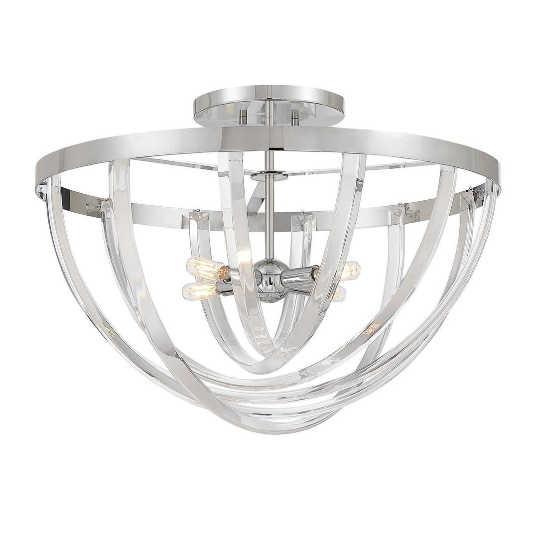 Jennings Four Light Semi-Flush Mount in Polished Chrome Savoy House