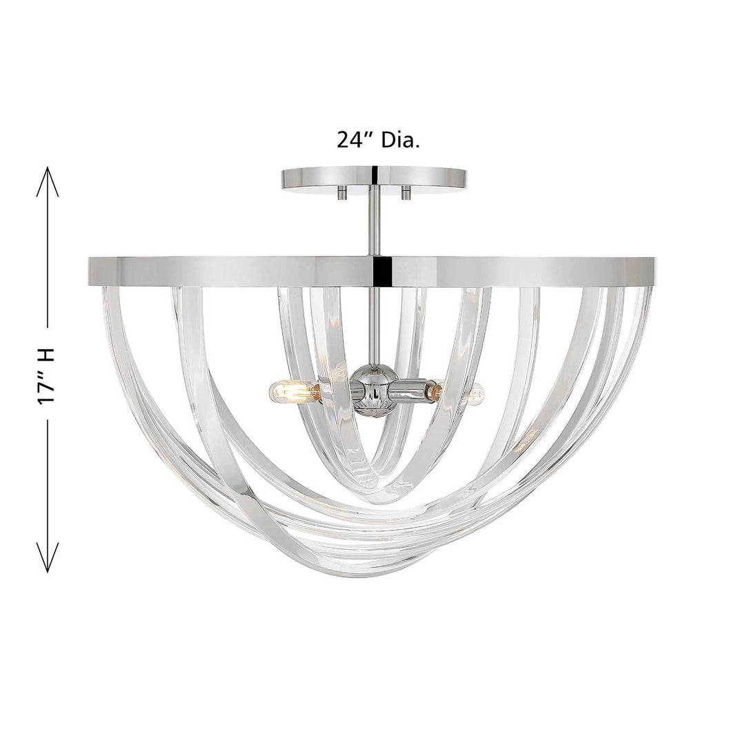 Jennings Four Light Semi-Flush Mount in Polished Chrome Savoy House
