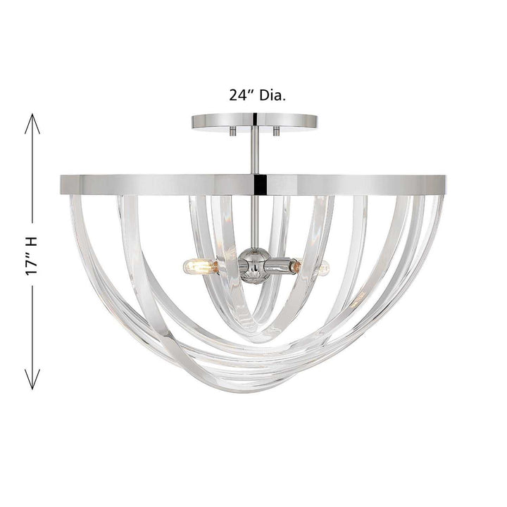 Jennings Four Light Semi-Flush Mount in Polished Chrome Savoy House