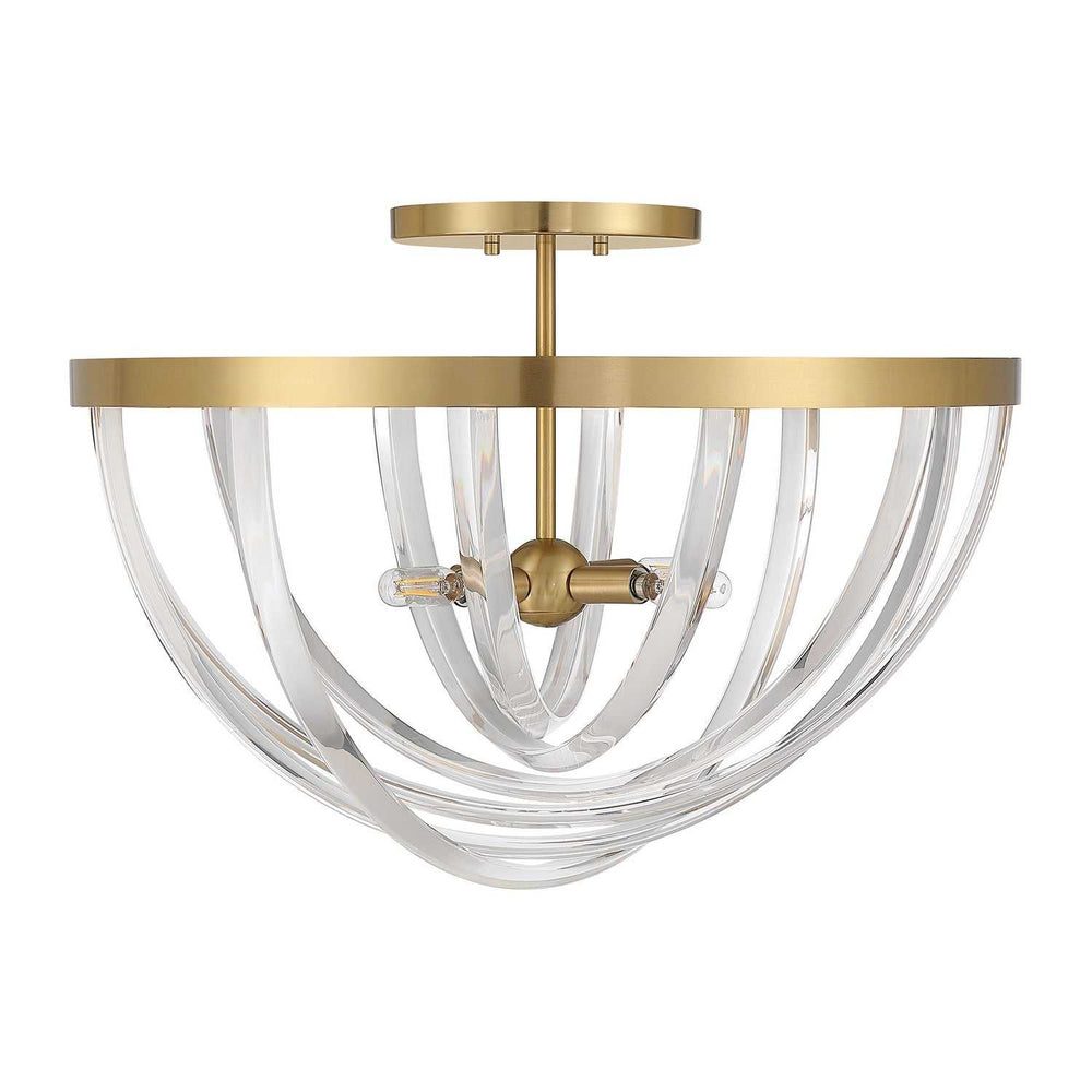 Jennings Four Light Semi-Flush Mount in Warm Brass Savoy House