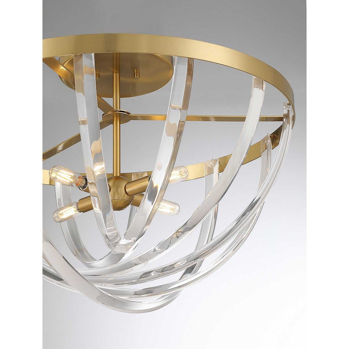 Jennings Four Light Semi-Flush Mount in Warm Brass Savoy House