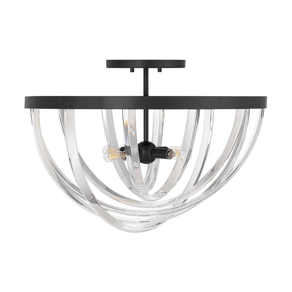 Jennings Four Light Semi-Flush Mount in Matte Black Savoy House