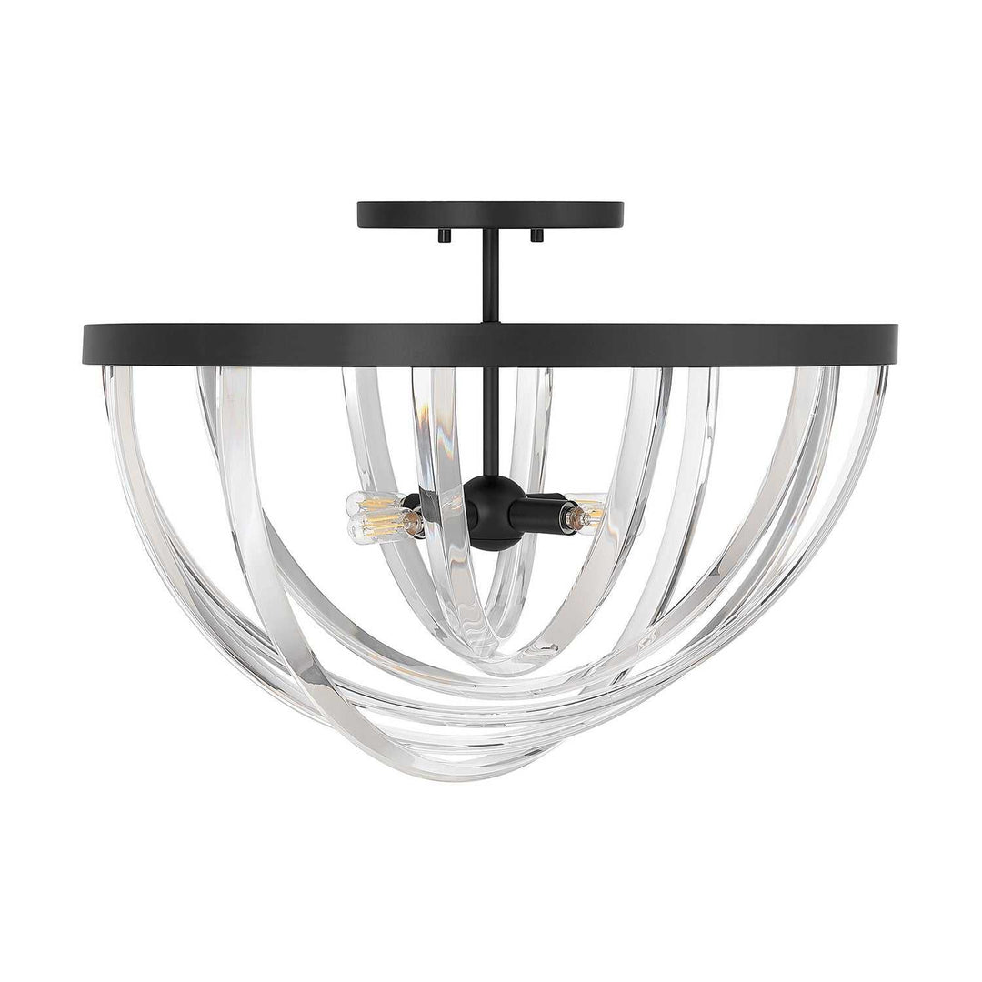 Jennings Four Light Semi-Flush Mount in Matte Black Savoy House