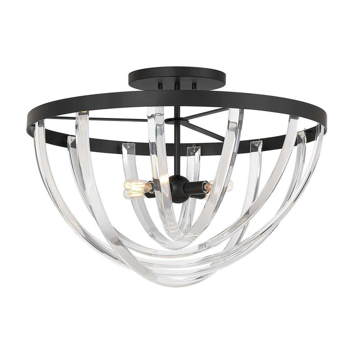 Jennings Four Light Semi-Flush Mount in Matte Black Savoy House