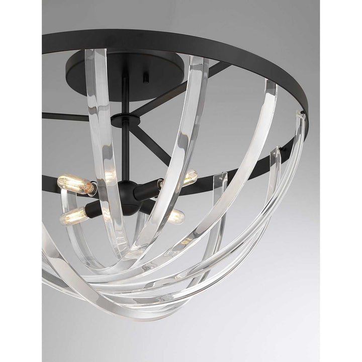 Jennings Four Light Semi-Flush Mount in Matte Black Savoy House
