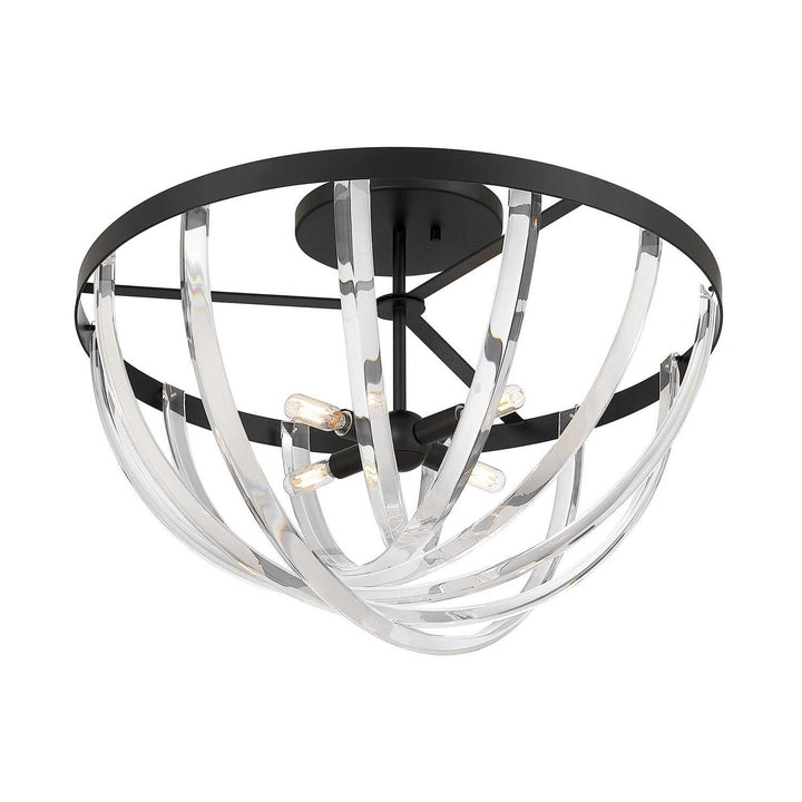 Jennings Four Light Semi-Flush Mount in Matte Black Savoy House
