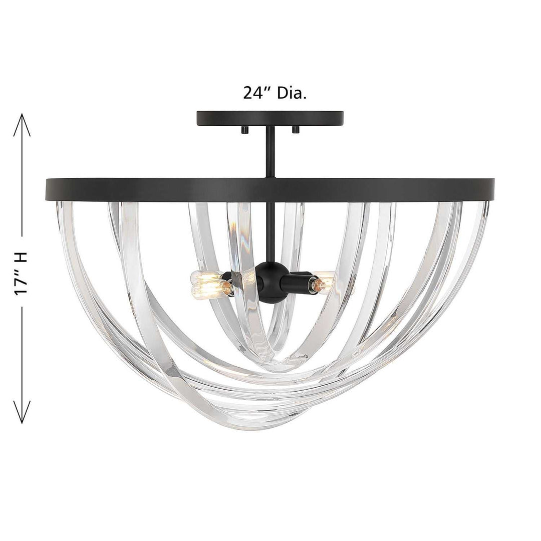 Jennings Four Light Semi-Flush Mount in Matte Black Savoy House