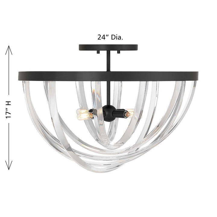 Jennings Four Light Semi-Flush Mount in Matte Black Savoy House