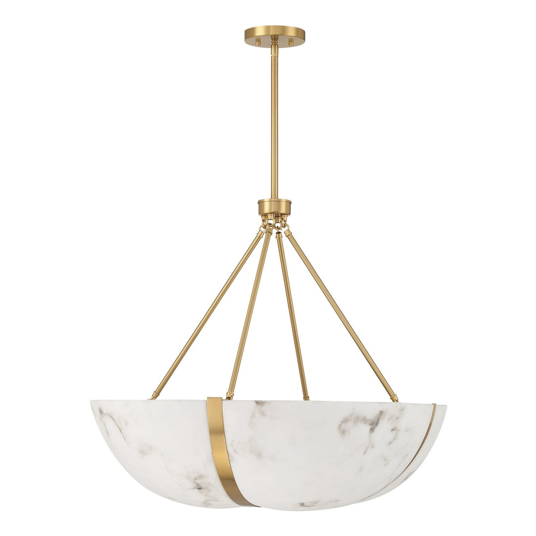 Chalfont Four Light Pendant in Warm Brass Savoy House