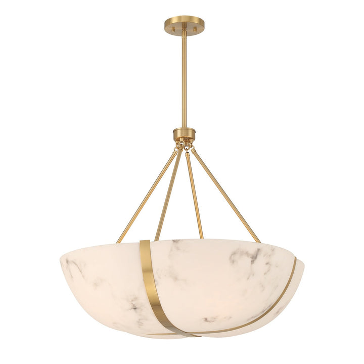 Chalfont Four Light Pendant in Warm Brass Savoy House
