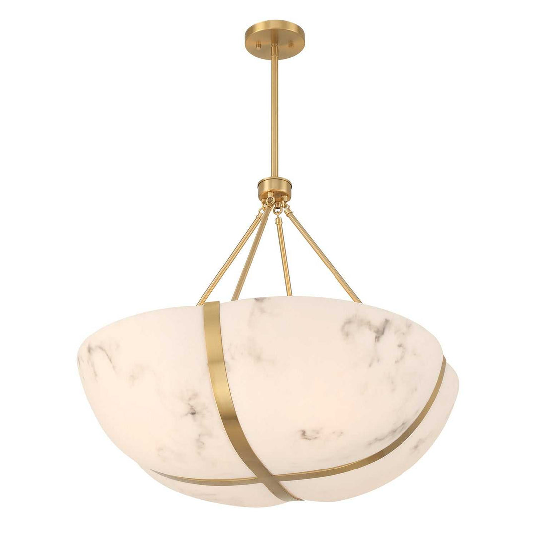 Chalfont Four Light Pendant in Warm Brass Savoy House
