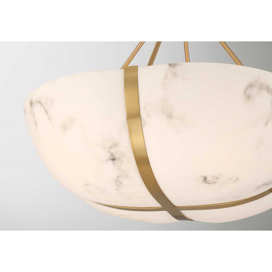 Chalfont Four Light Pendant in Warm Brass Savoy House