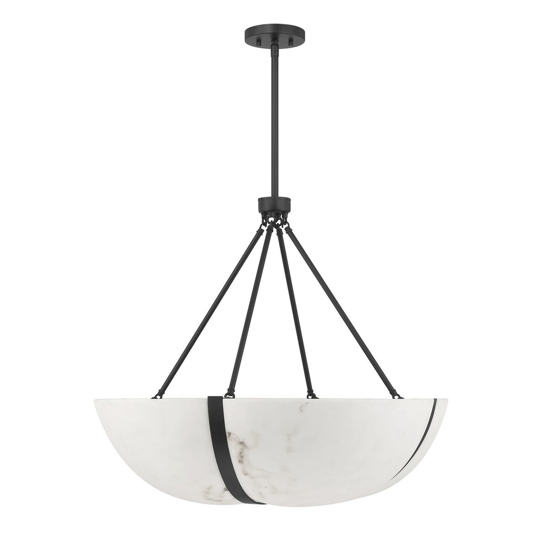 Chalfont Four Light Pendant in Matte Black Savoy House