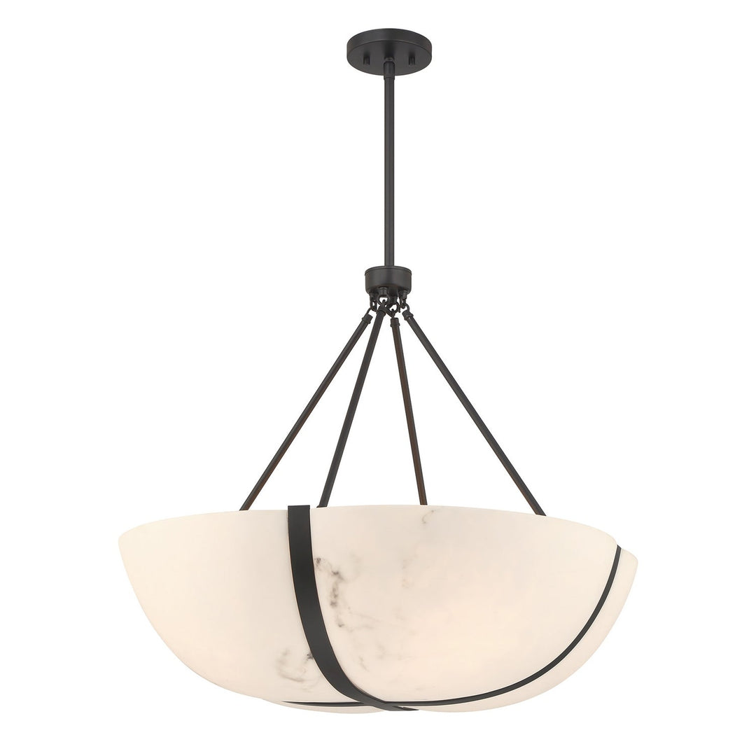 Chalfont Four Light Pendant in Matte Black Savoy House