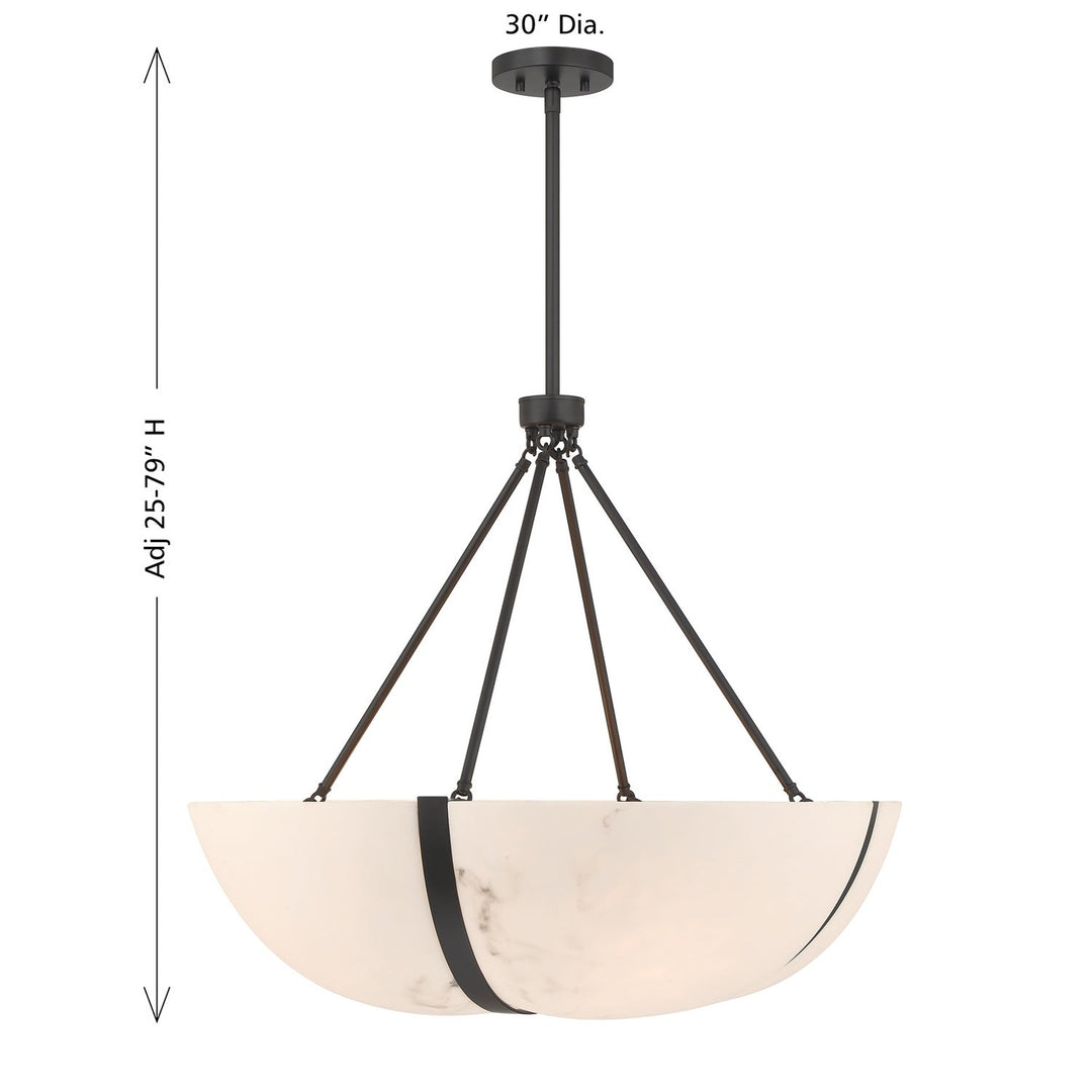 Chalfont Four Light Pendant in Matte Black Savoy House