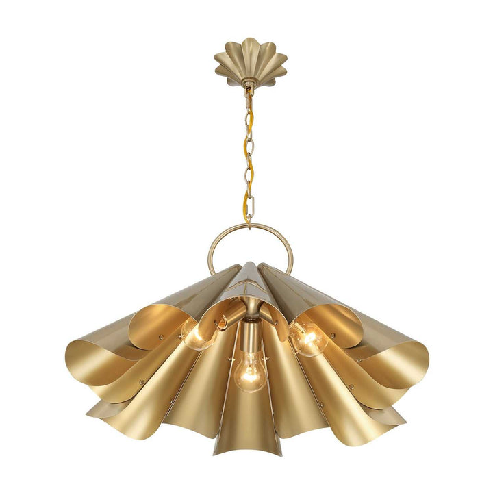 Vinton Three Light Pendant in Noble Brass Savoy House