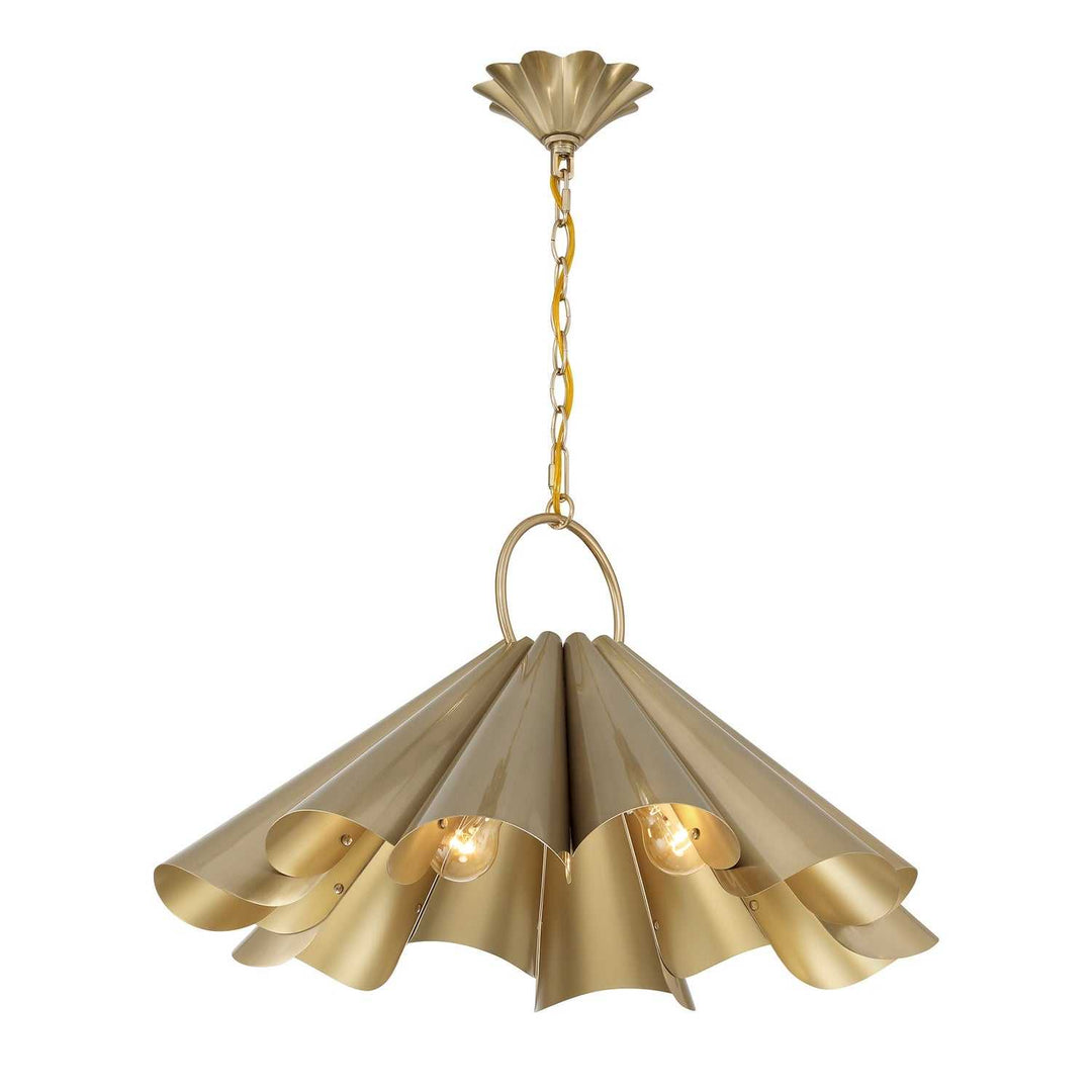 Vinton Three Light Pendant in Noble Brass Savoy House