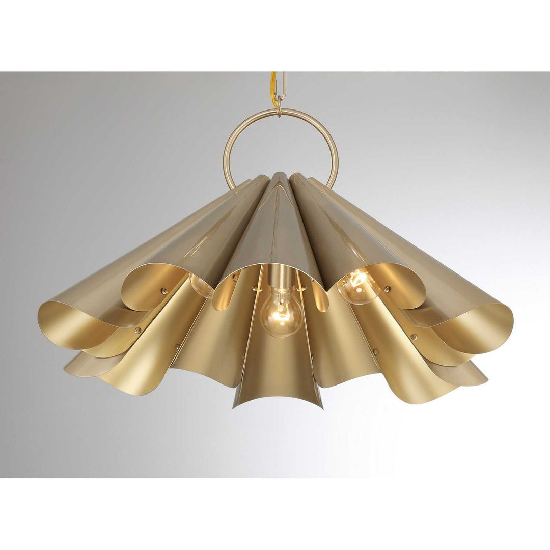 Vinton Three Light Pendant in Noble Brass Savoy House