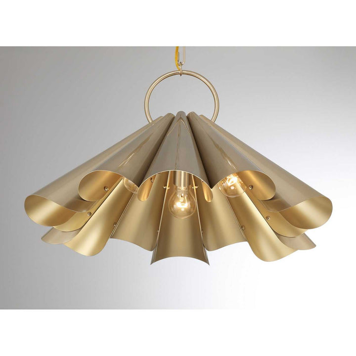 Vinton Three Light Pendant in Noble Brass Savoy House