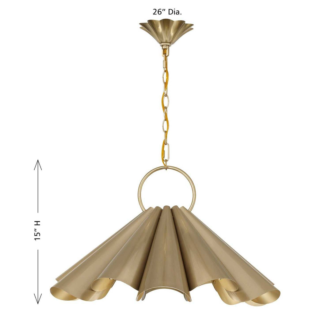 Vinton Three Light Pendant in Noble Brass Savoy House