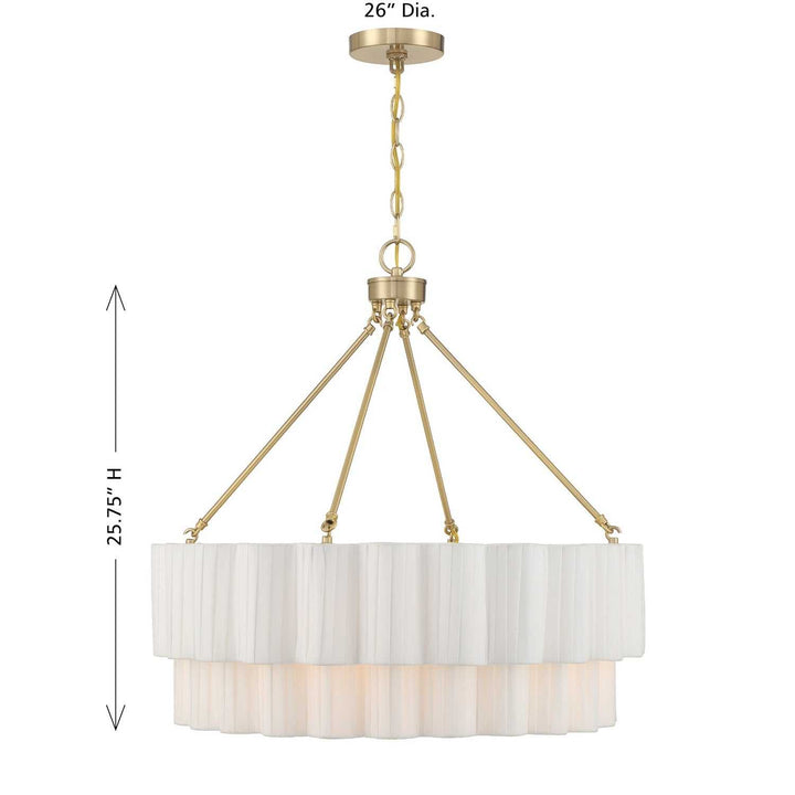 Tucker Four Light Pendant in Noble Brass Savoy House