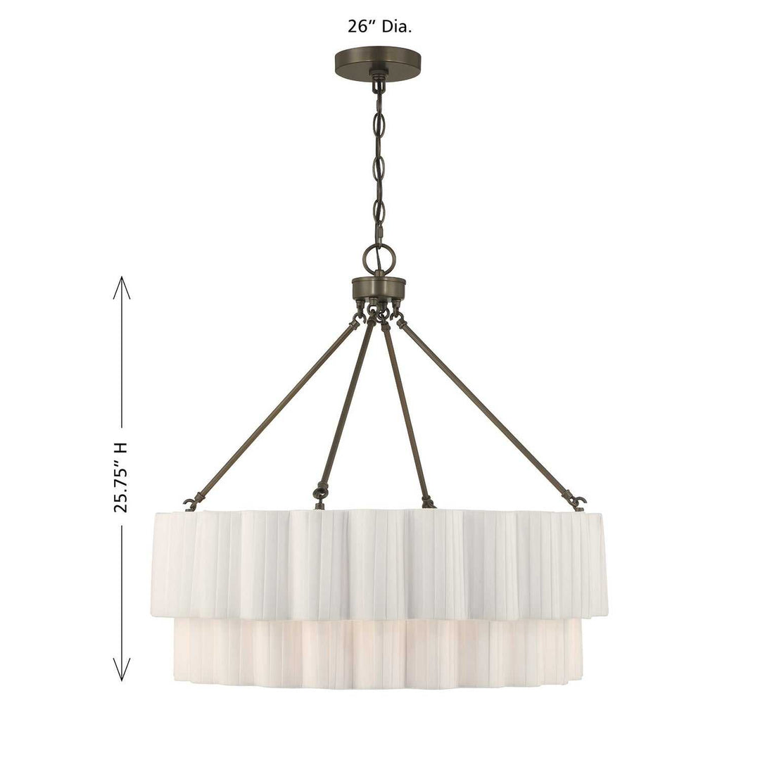 Tucker Four Light Pendant in Mediterranean Bronze Savoy House