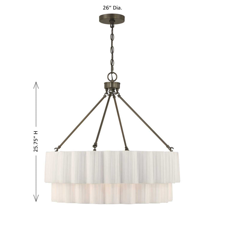 Tucker Four Light Pendant in Mediterranean Bronze Savoy House