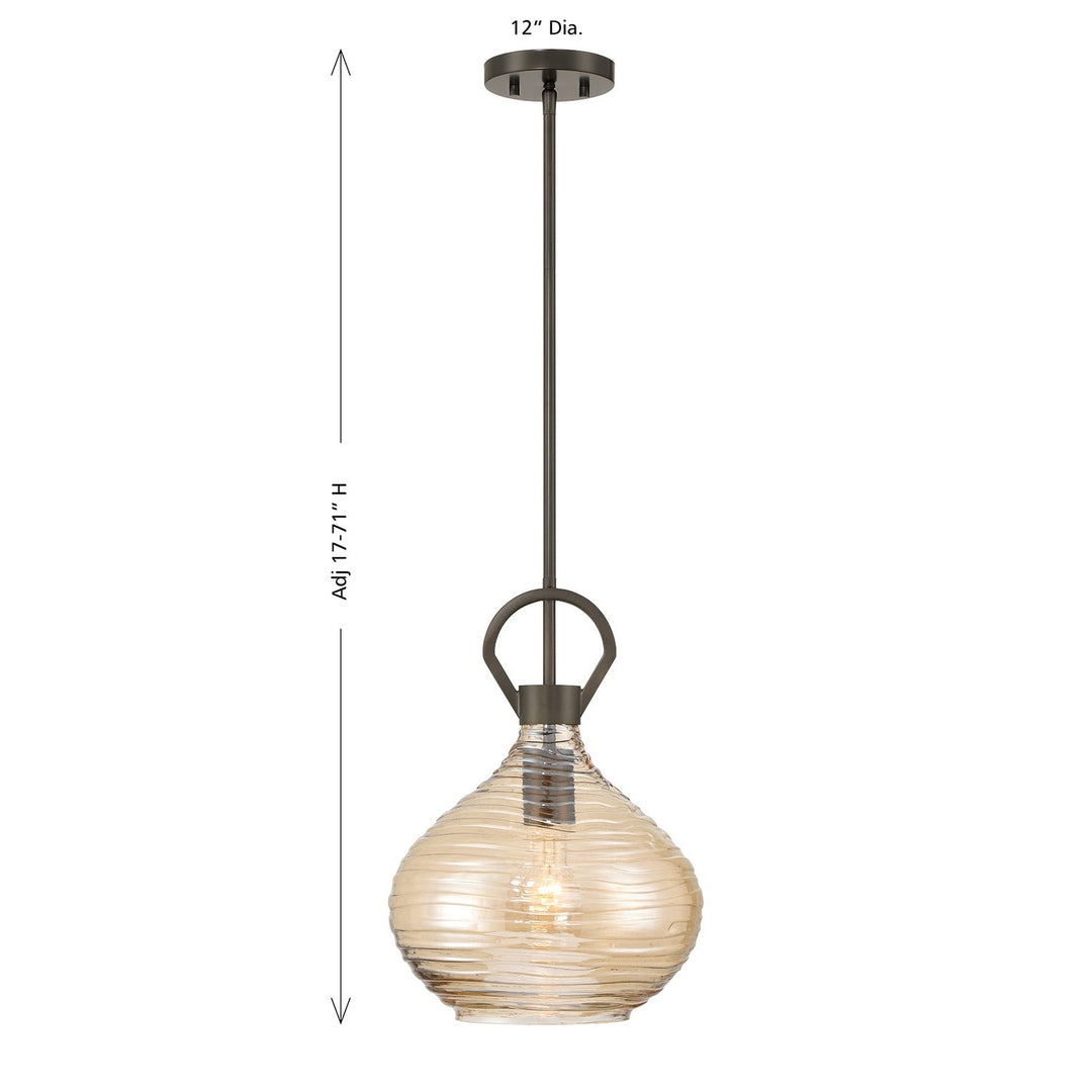 Sheriden One Light Pendant in Mediterranean Bronze Savoy House