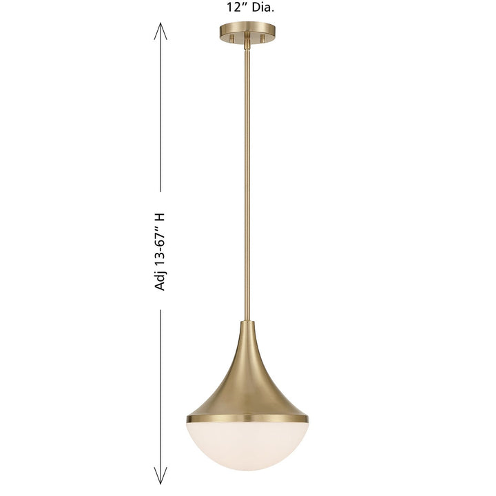Ogdon One Light Pendant in Noble Brass Savoy House