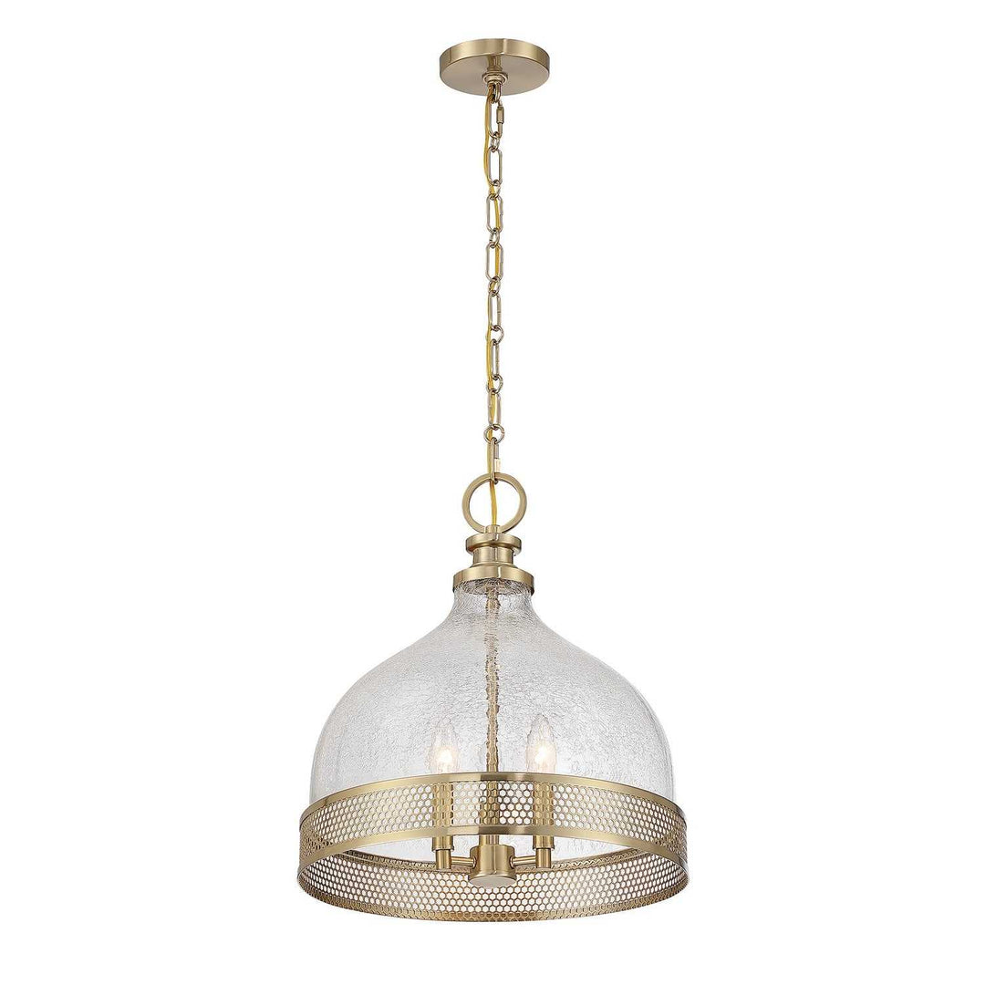 Stern Three Light Pendant in Noble Brass Savoy House