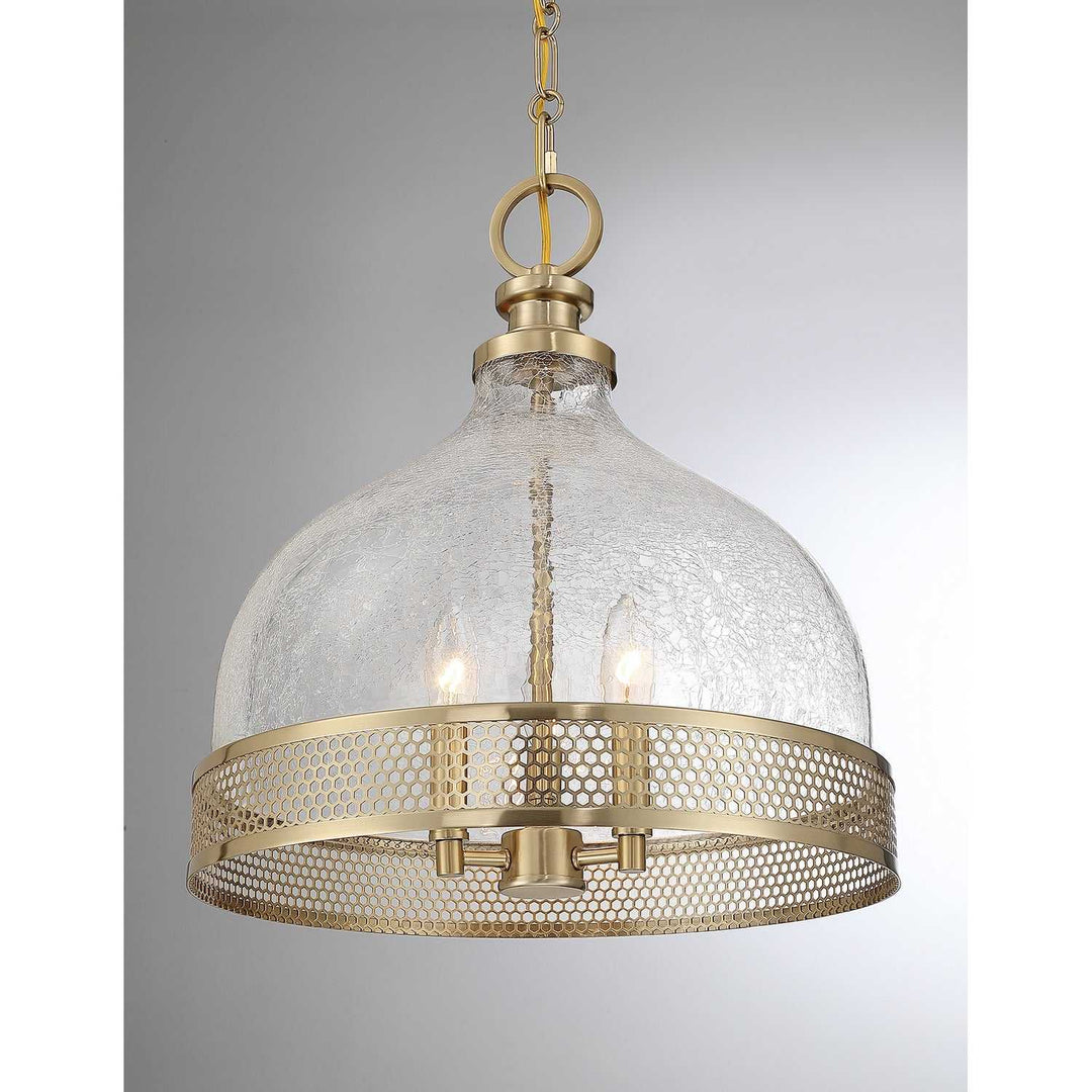 Stern Three Light Pendant in Noble Brass Savoy House