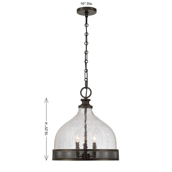 Stern Three Light Pendant in Mediterranean Bronze Savoy House