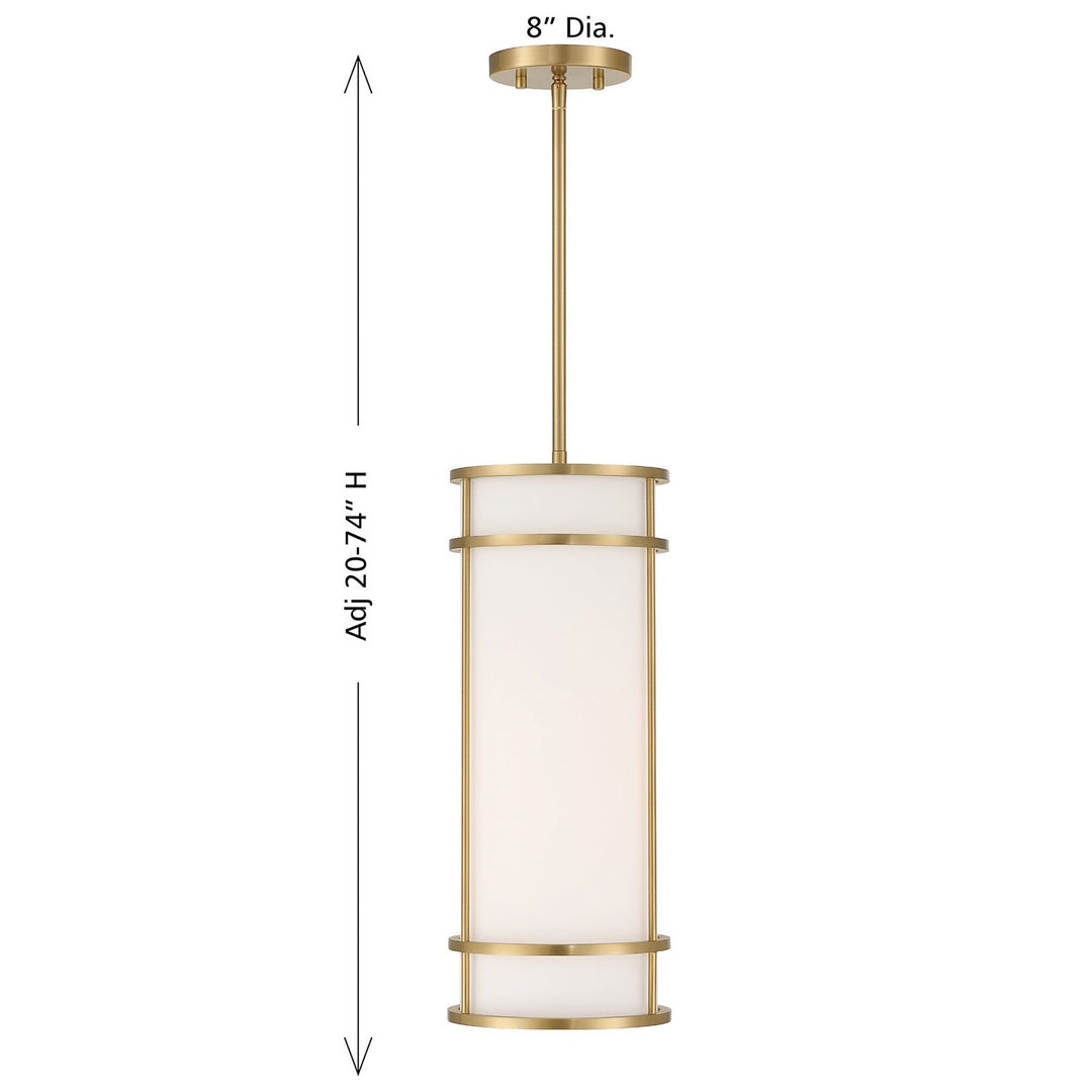 Porter One Light Mini Pendant in Warm Brass Savoy House